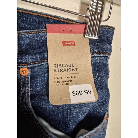 NWT Levi's Denim Blue Jeans Ribcage Straight Size 27x32 - Picture 6 of 9